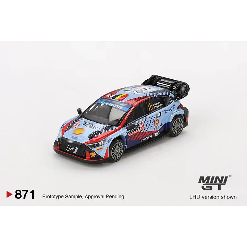 PreSale 1:64 MINIGT 871 I20 N Rally1 Hybrid #11 2024 Diecast Diorama Model Collection Toys