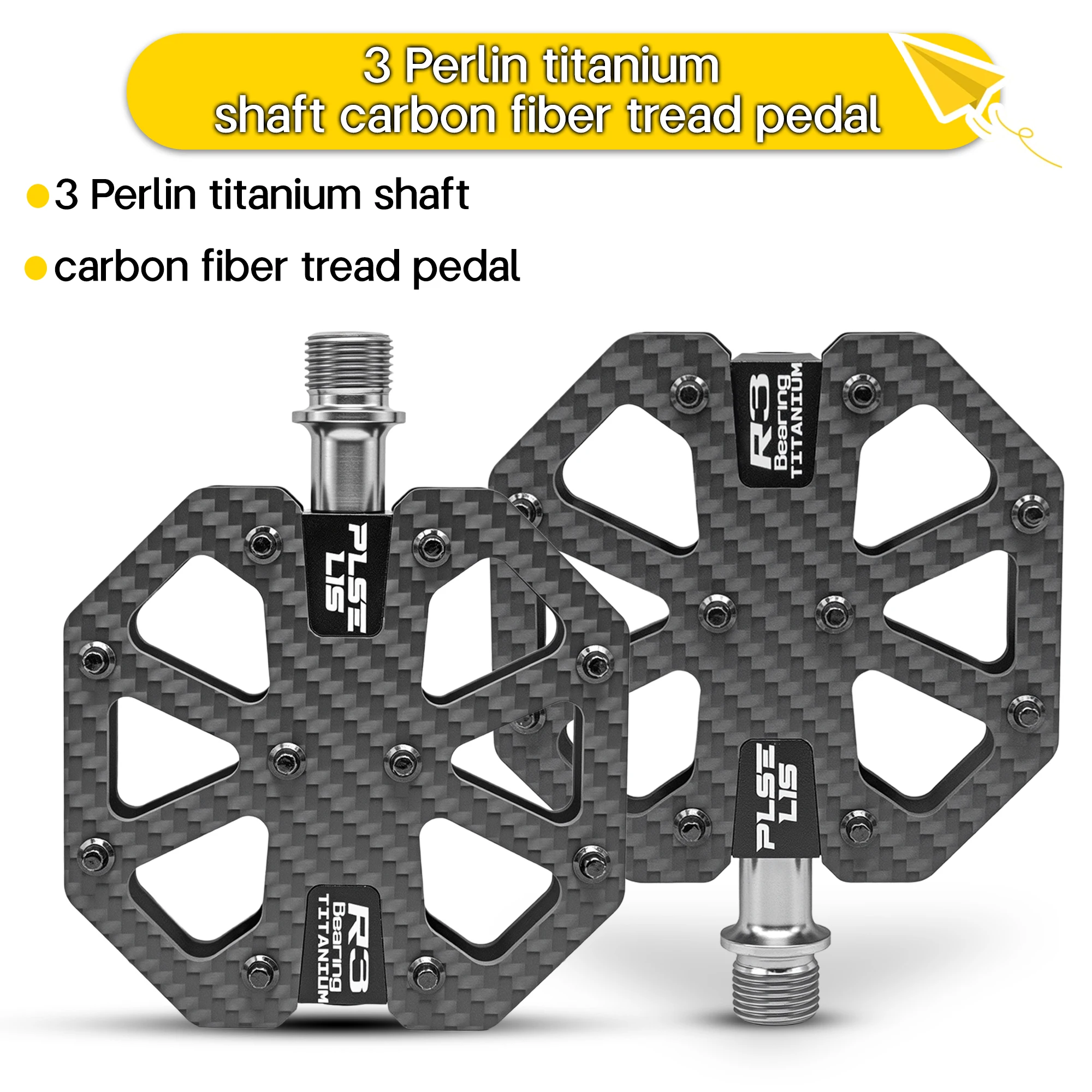 

Легкая педаль для шоссейного велосипеда Plselis из углеродного волокна и титанового сплава, высокопроизводительная профессиональная противоскользящая велосипедная педаль