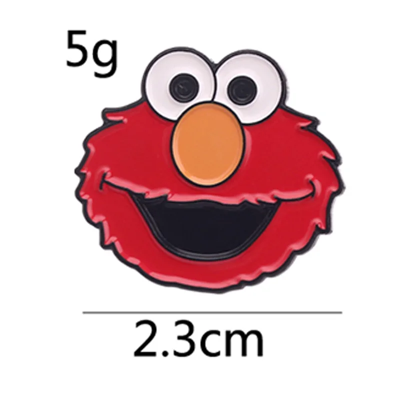 1 Set Sesamstraße Brosche Anime Cartoon Abzeichen Elmo Cookie Monster Metall Emaille Pin Ohrring Männer Frau Rucksack Anstecknadel Schmuck