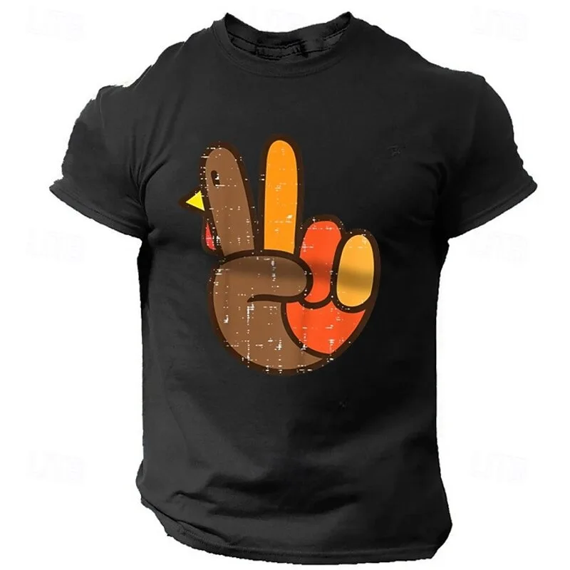 

Men's rooster gesture T-shirt top summer casual comfortable T-shirt vacation street fashion designer style men oversized clothes