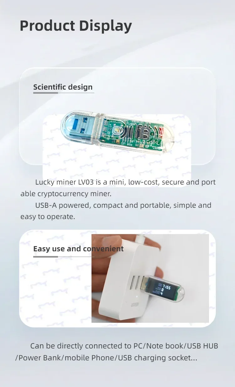 Bitcoin Mining Machine USB MINI Lucky Miner LV03 ASIC Mining 74KH/S Crypto  Mining BTC Solo Miner Silent Miner Lottery Device - AliExpress