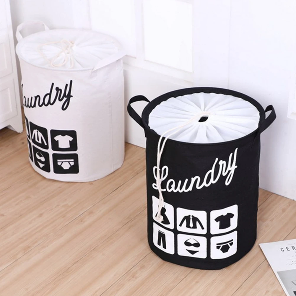 

Cotton Linen Laundry Hamper Large Capacity Foldable Portable Dual Handle Waterproof Fabric Clothes Storage Container Organizer