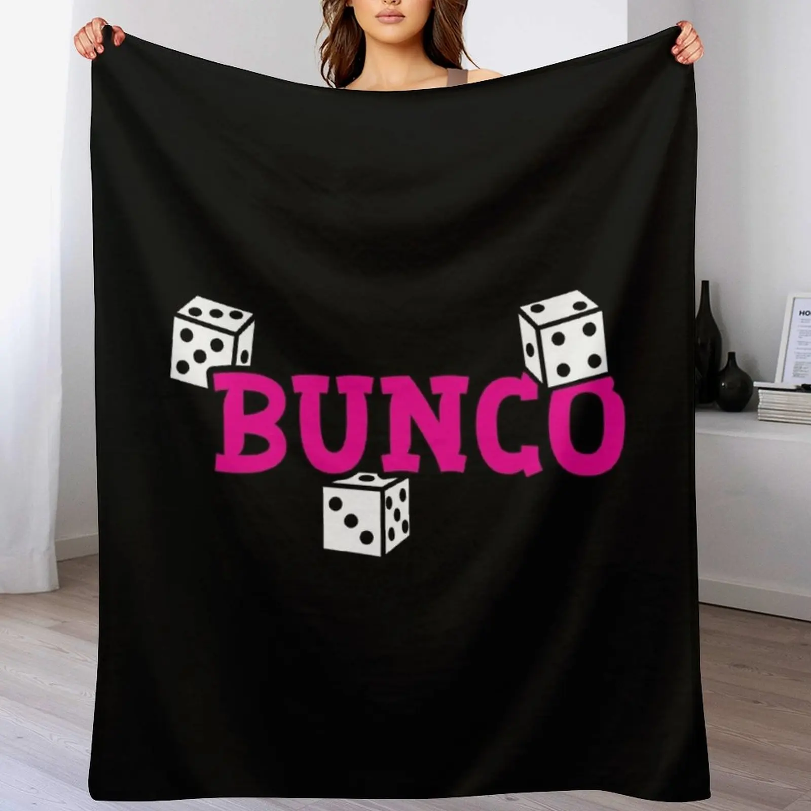 

Bunco Spaced Dice Design Throw Blanket Soft Plaid Hair Moving Weighted Blankets