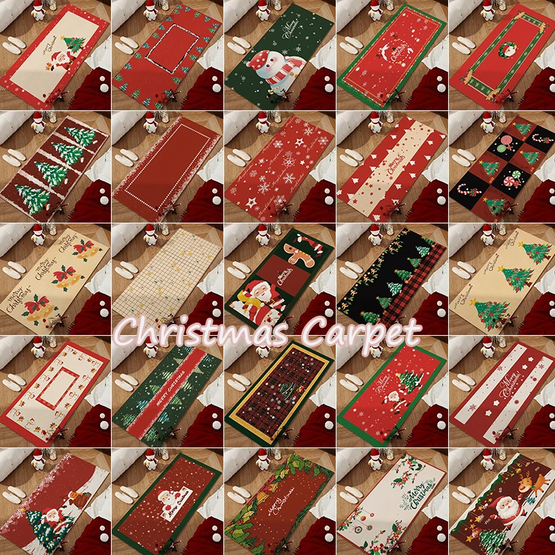 

New Christmas Carpet Vintage Dirt-resistant Non-slip Living Room Bedroom Kid's Room Doormat Entrance Floor Decor Mat Tapis Salon