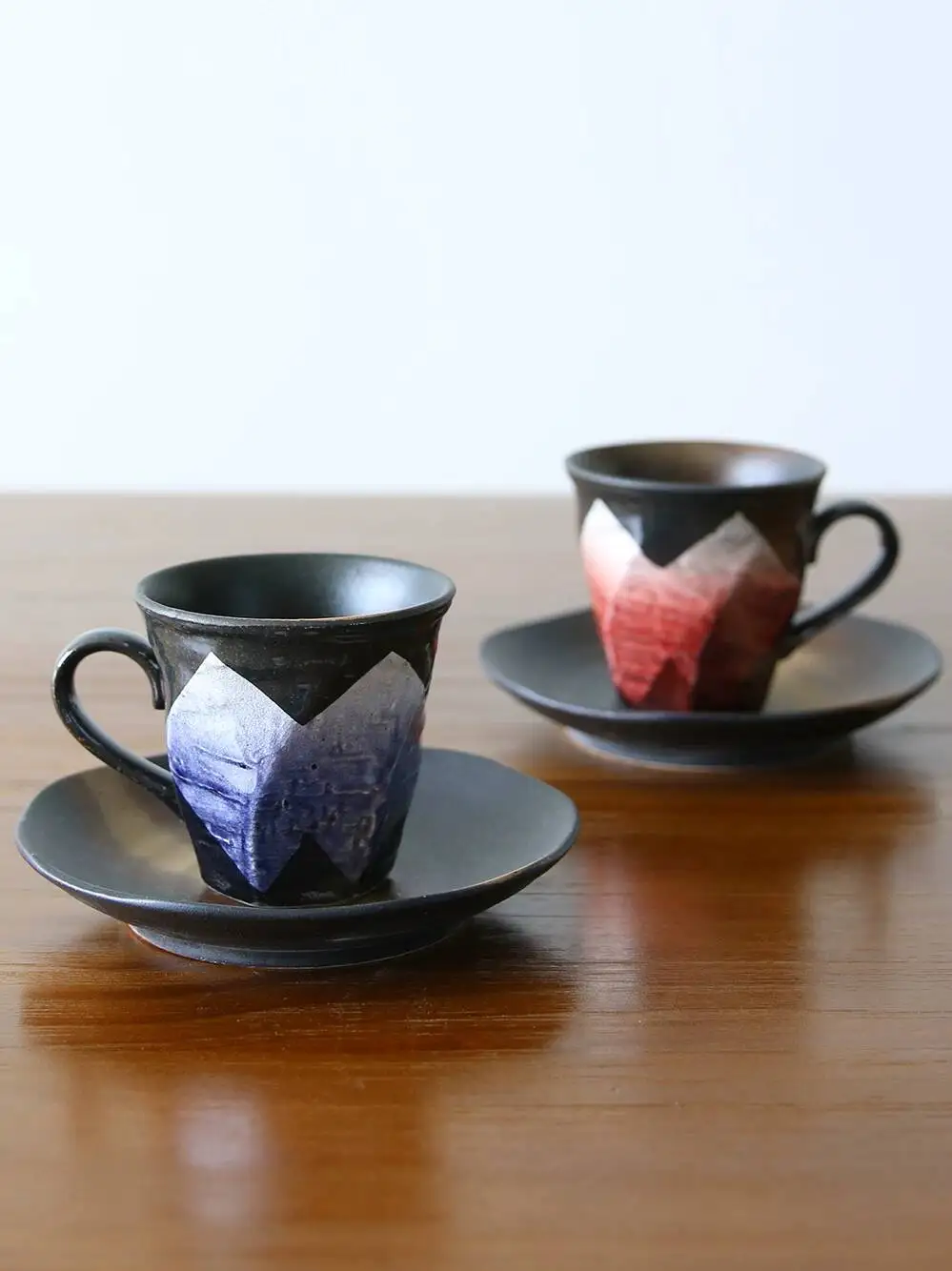 In Stock Japanese Imported Kutani Ware Silver Foil Coffee Tea Set, Cups And Two Saucers, Couple Cup Gift Box Set