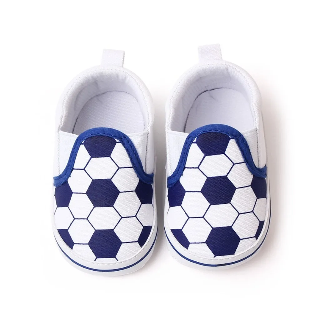 0-18 Months Baby Canvas Soccer Sports Shoes Checkered Pattern Shallow Mouth Baby Shoes for First Steps Cotton Sole Non-Slip