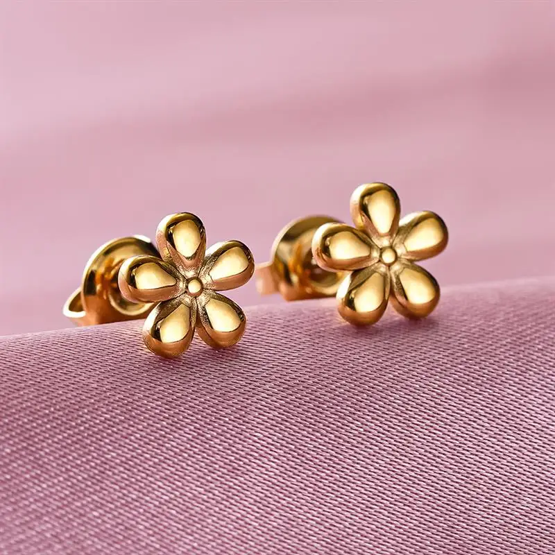 Huitan Damen-Ohrstecker aus Edelstahl, modisch, vielseitig, minimalistisch, Blumenmuster, Party, Alltag, Accessoires, eleganter Hochzeitsschmuck