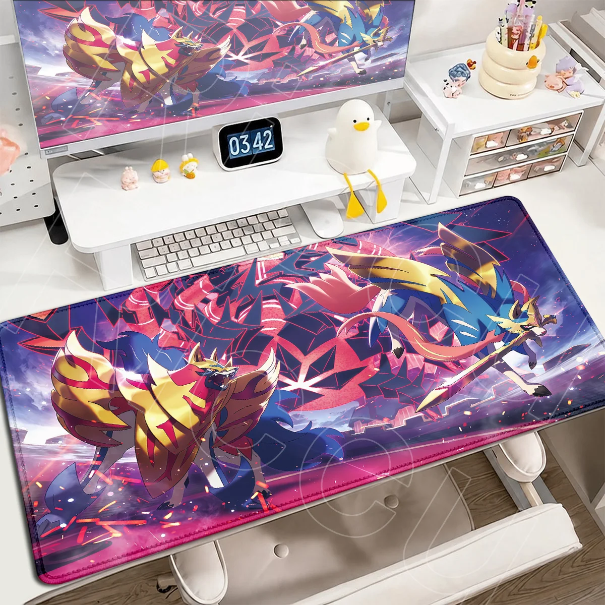 Laptop Gaming Extended Keyboard Mat Large Office Locking Edge Carpet Pokemon Zacian Table Mouse Pad