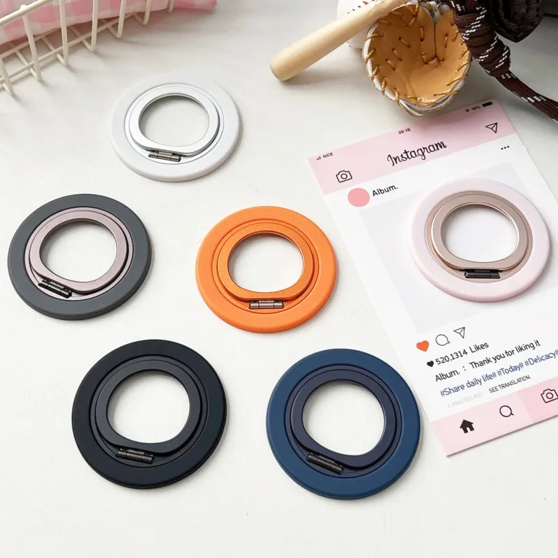 Cute Magnetic Foldable Ring Phone Grip Holder For Magsafe Stand For iPhone 18 Duo 17 Samsung Black White Pink Orange Multi Color
