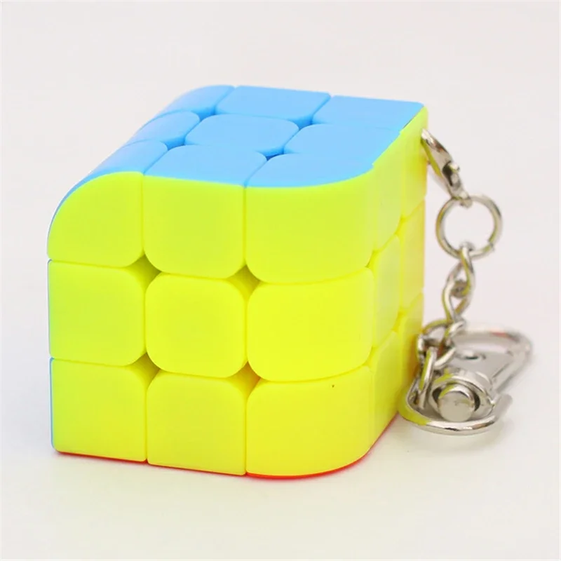 Zcube KeyChain Mini 2x2 3x3 Triedro Cilindro Cubo Mágico Cubo Criativo Pendurar Decorações - Colorido