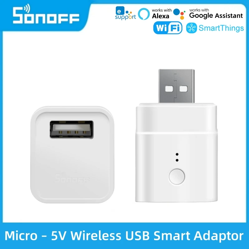 

SONOFF Micro 5V Беспроводной Wi-Fi USB Умный адаптер Mini USB Адаптер питания Переключатель Автоматизация умного дома через Alexa Google EWelink