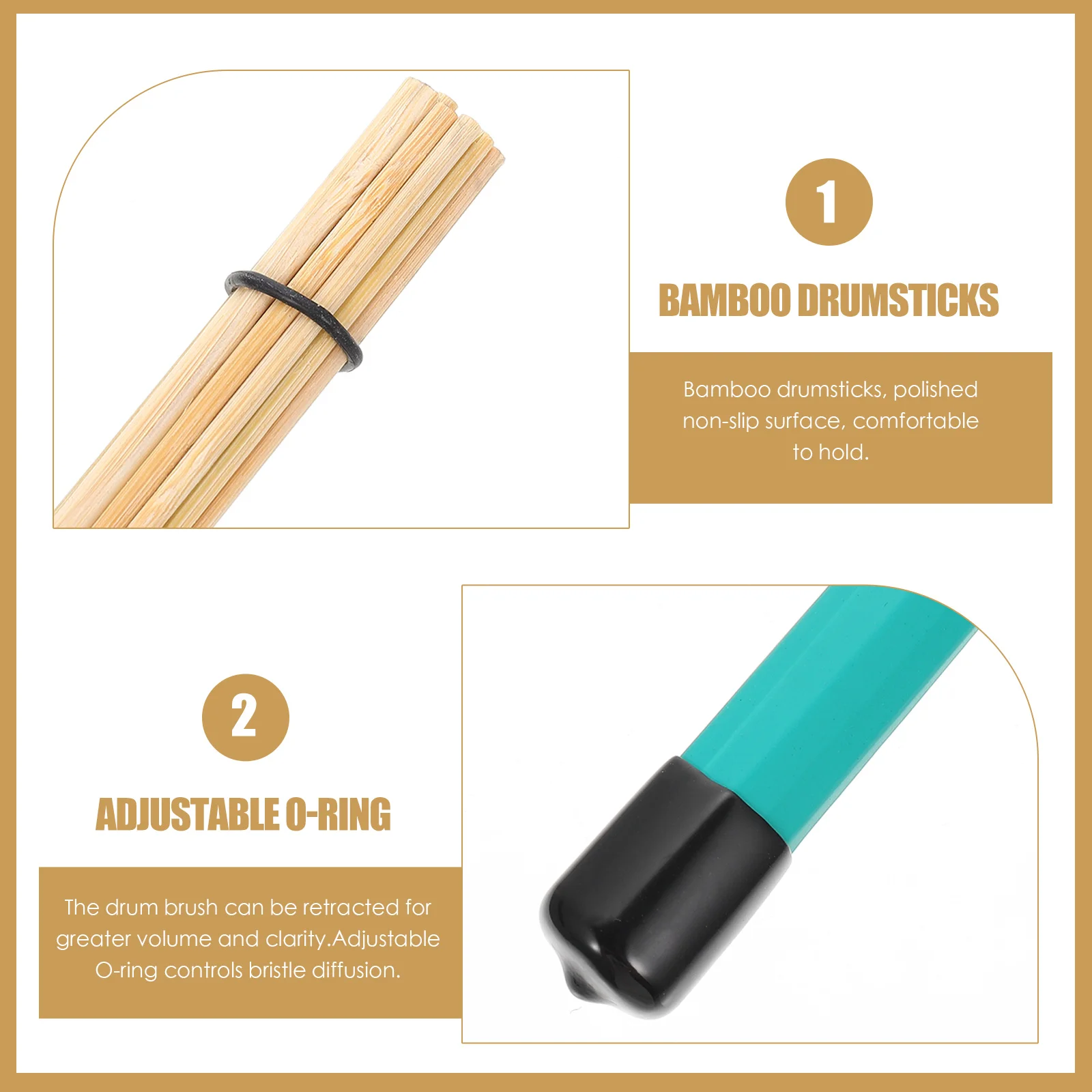 Drum Brush Bamboo Drumstick Drumsticks Simple Durable for Percussion Instrument Mallet