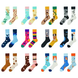 Medium tube comb cotton creative internet red mandarin duck socks, fashionable and personalized trend couple socks