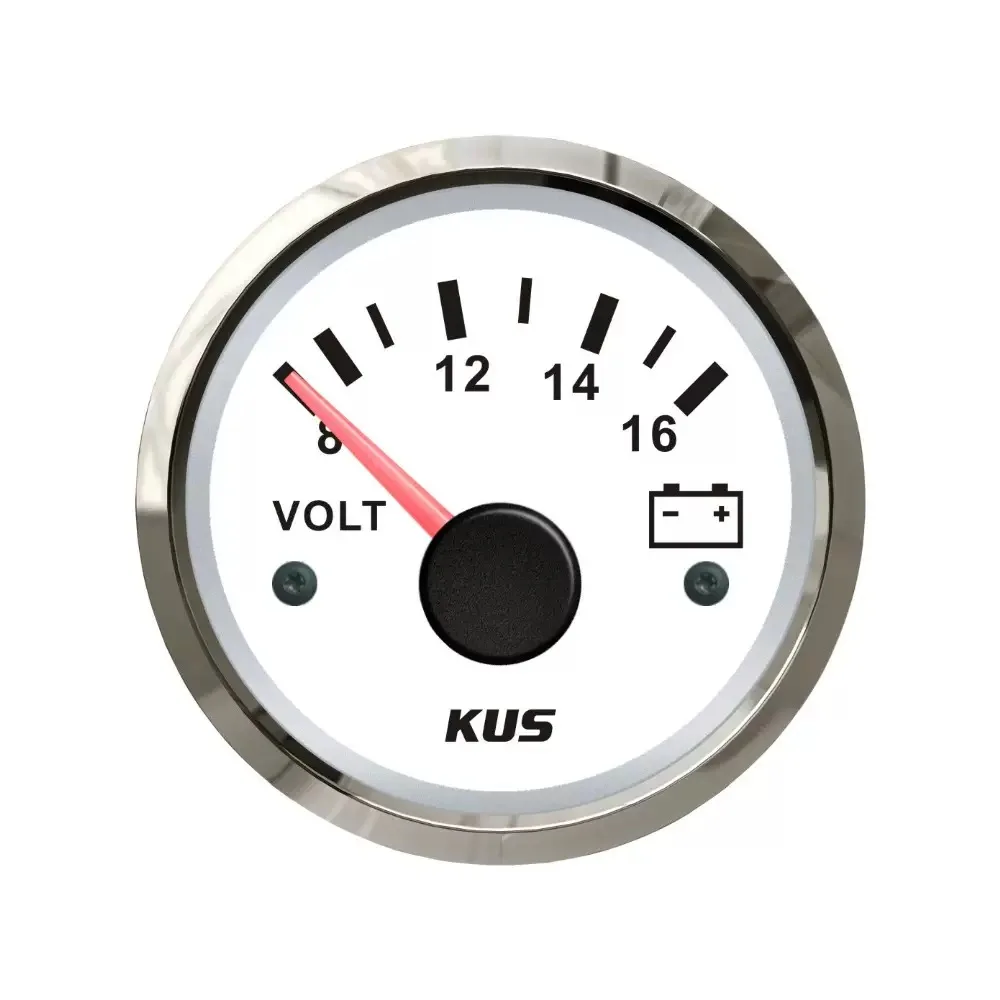 

KUS 52mm Voltage Gauge 12V, Universal Meter with Backlight for Marine, Automobile and RV