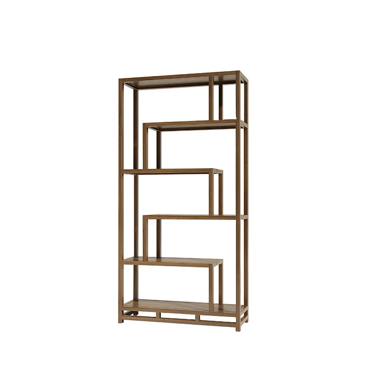 

Bogu rack new Chinese walnut color tea room background