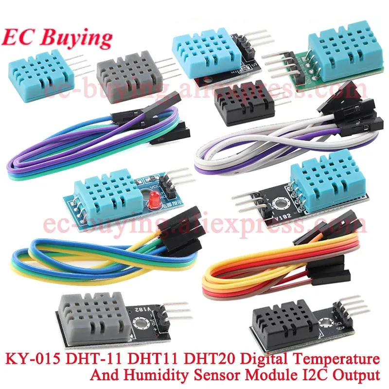 DHT11 DHT20 DHT22 AM2320 AM2302B AM2302 AM2301 AM2301A SHTC3 SHT40 HR202 Modulo sensore digitale di umidità di temperatura per Arduino