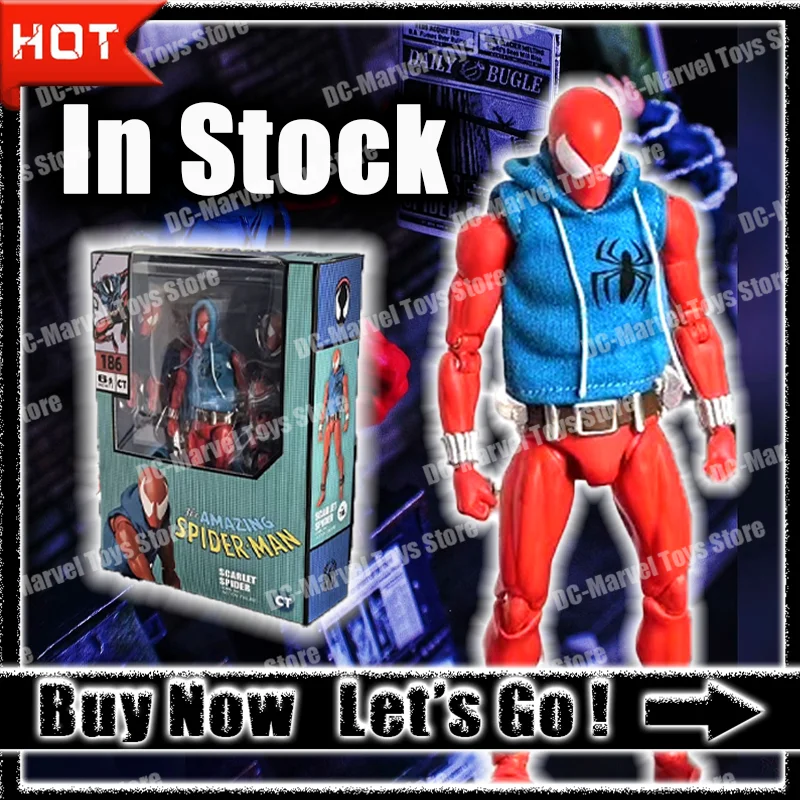 In Stock Ct Toys The Amazing Spider Man Mafex 186 Scarlet Spider Peter Parker Action Figures Anime Figuras Gifts Toys Customized