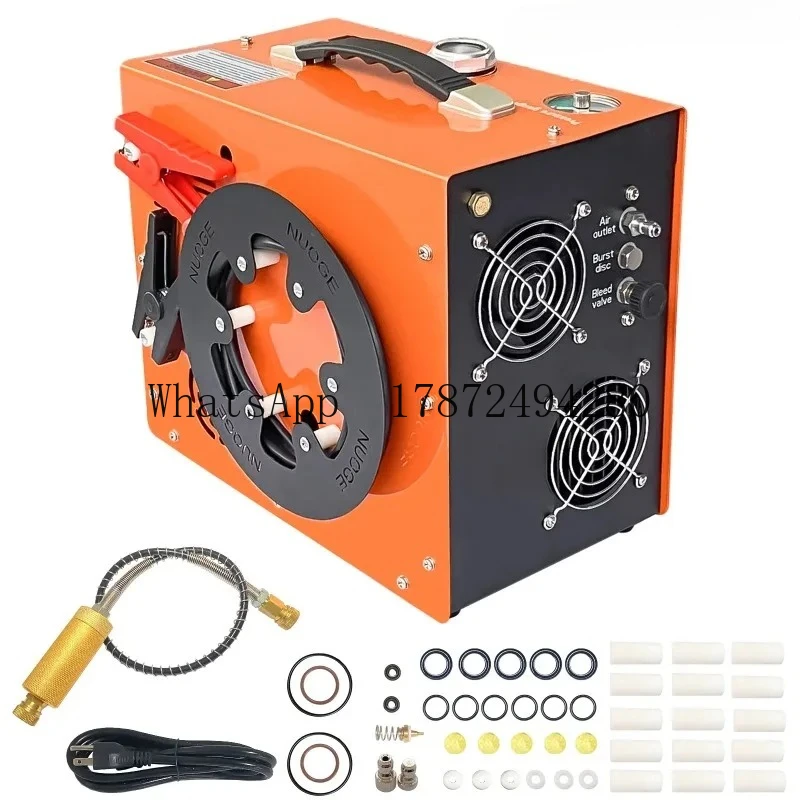 ضاغط P A-ir محمول بقدرة 350 وات محرك قوي بحد أقصى 6000 رطل لكل بوصة مربعة/400 بار لتبريد المياه والمروحة 12 فولت ضاغط A-ir للتوقف التلقائي