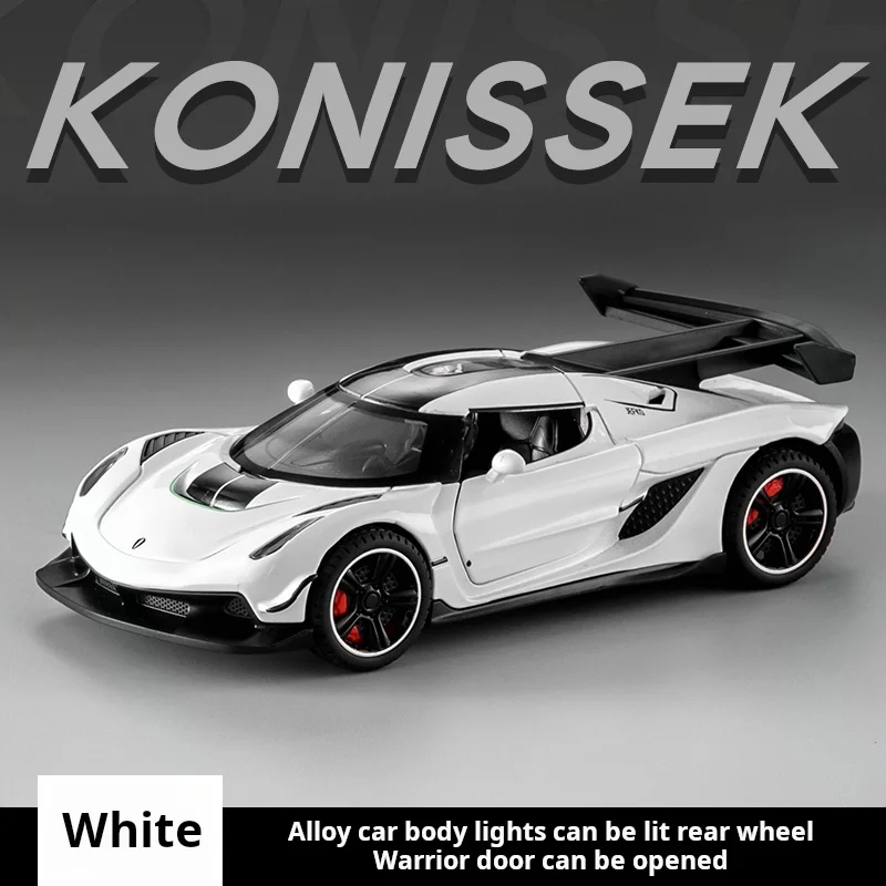 1:32 simulación de Metal fundido a presión Konissek aleación modelo de coche sonido y luz juguete para regalo para niños vehículo todoterreno colección modelo de coche