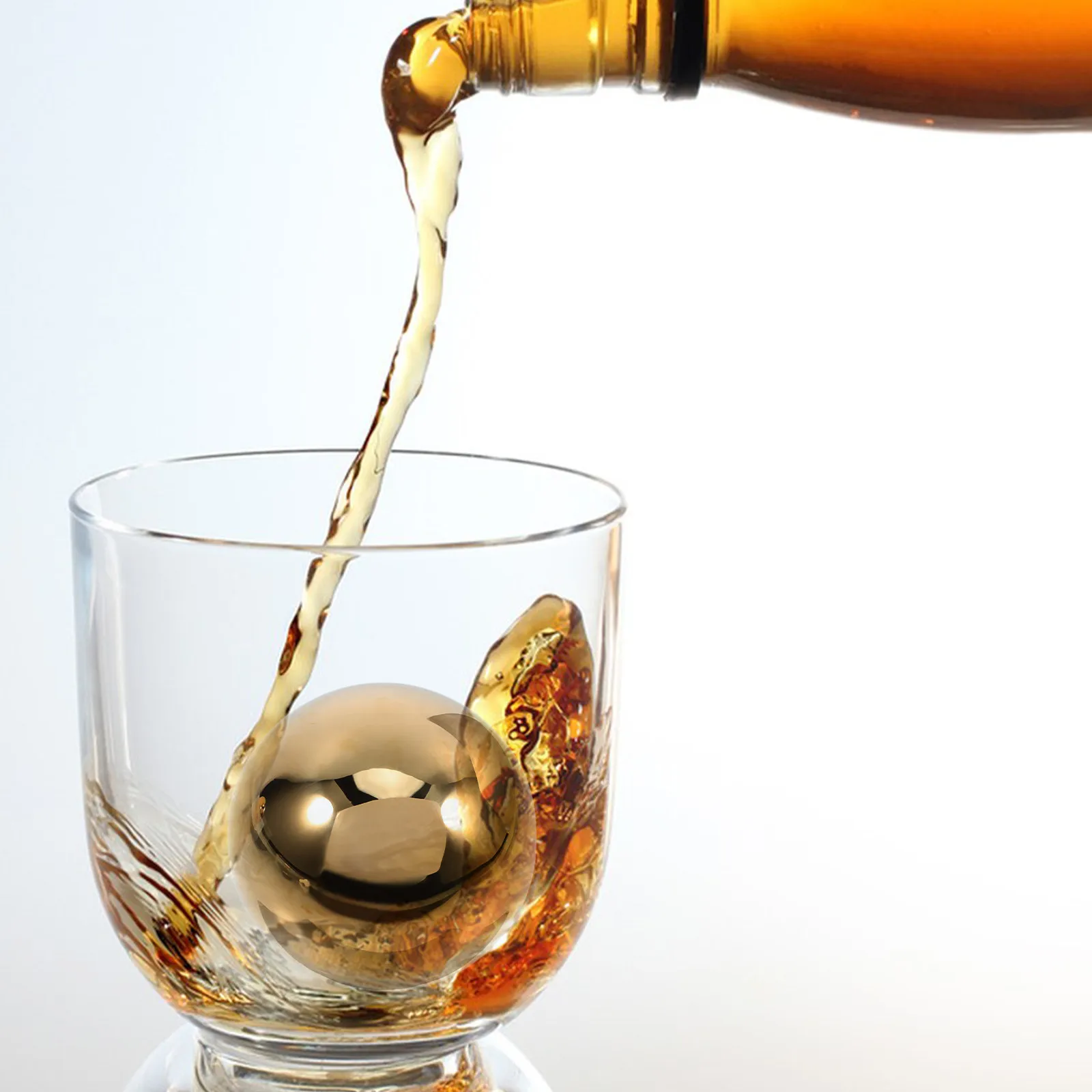 

2Pcs Stainless Steel Ice Balls Reusable Whiskey Stones for Chilling Drinks Without Dilution Beverage Cooling Gift