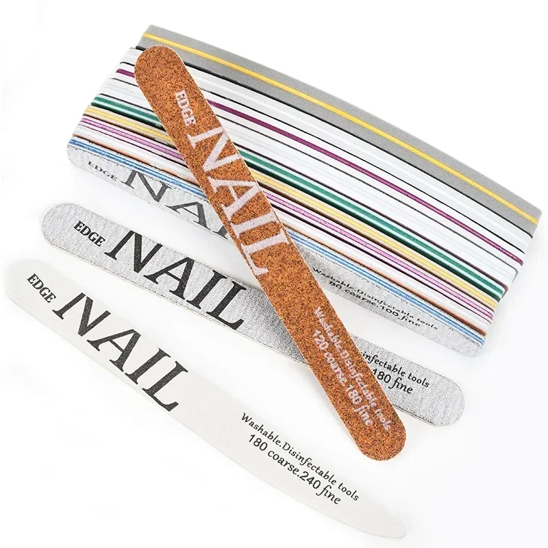 12-5 قطعة ملف الأظافر 80/100 حصى المهنية مانيكير الصنفرة إهاب مزيل هلام تلميع الملفات الأظافر المخازن المؤقتة مسمار أداة فنية