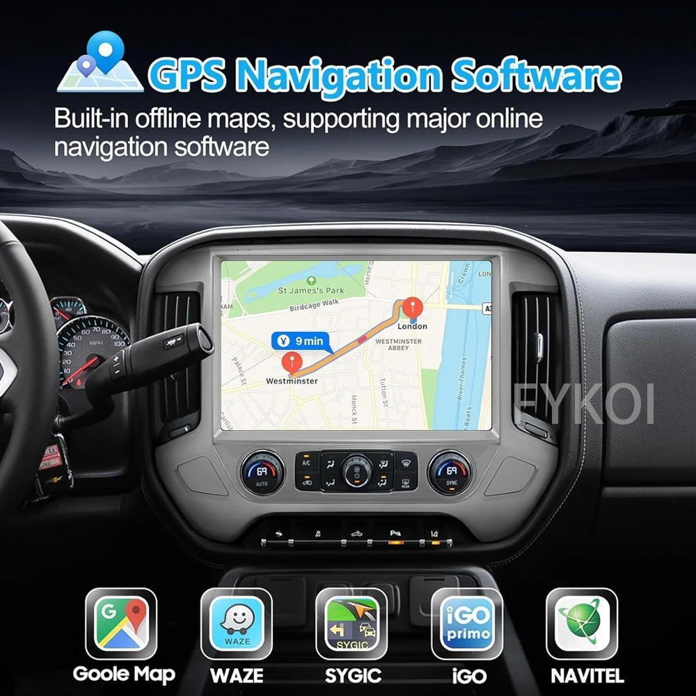 أندرويد 15 13.3 بوصة لسيارة شيفروليه سيلفرادو جي إم سي سييرا 2014-2018 شاشة كاربلاي راديو سيارة ستيريو مشغل وسائط متعددة بلوتوث نظام تحديد المواقع العالمي (GPS) #3