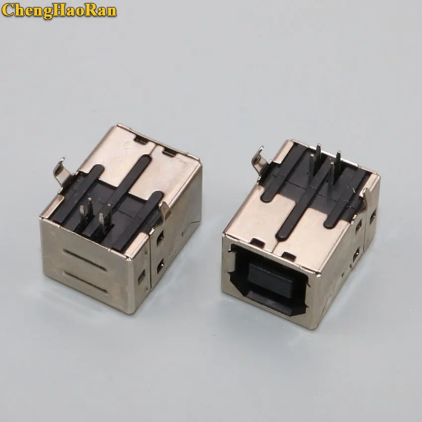 1 stücke USB 2,0 Anschluss Buchse Jack Weiblichen Typ B 90/180 Grad Anschluss Löten PCB Stecker D Drucker Schnittstelle Weiß/schwarz – Detail 4