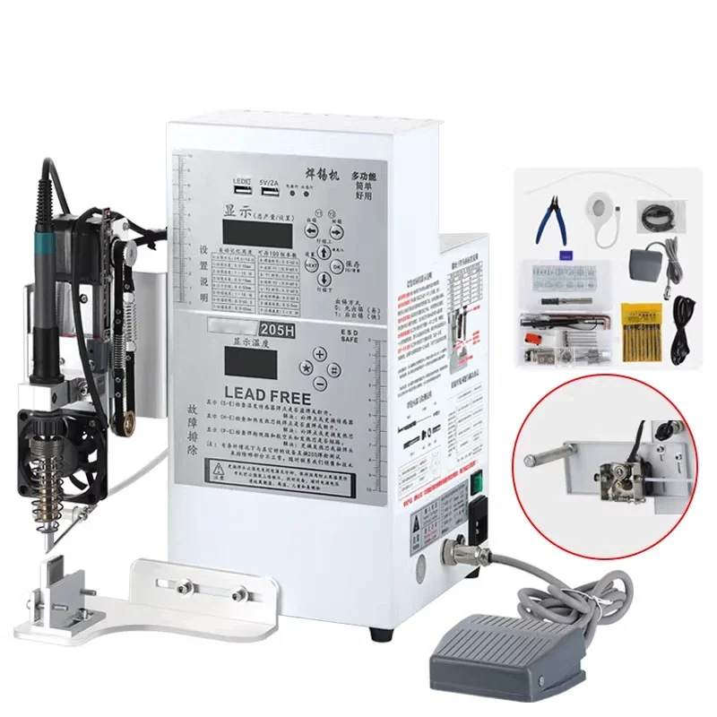 Semi-Automatic Soldering Machine, USB Circuit Board Motor, Aviation Connector Soldering, Foot-Operated Wire Soldering Machine