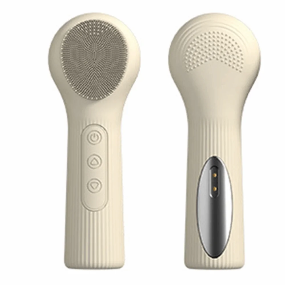 Waterproof Electric Facial Cleansing Brush Heat Compress Magnetic Charging Face Scrubber Multifunctional Ultrasonic