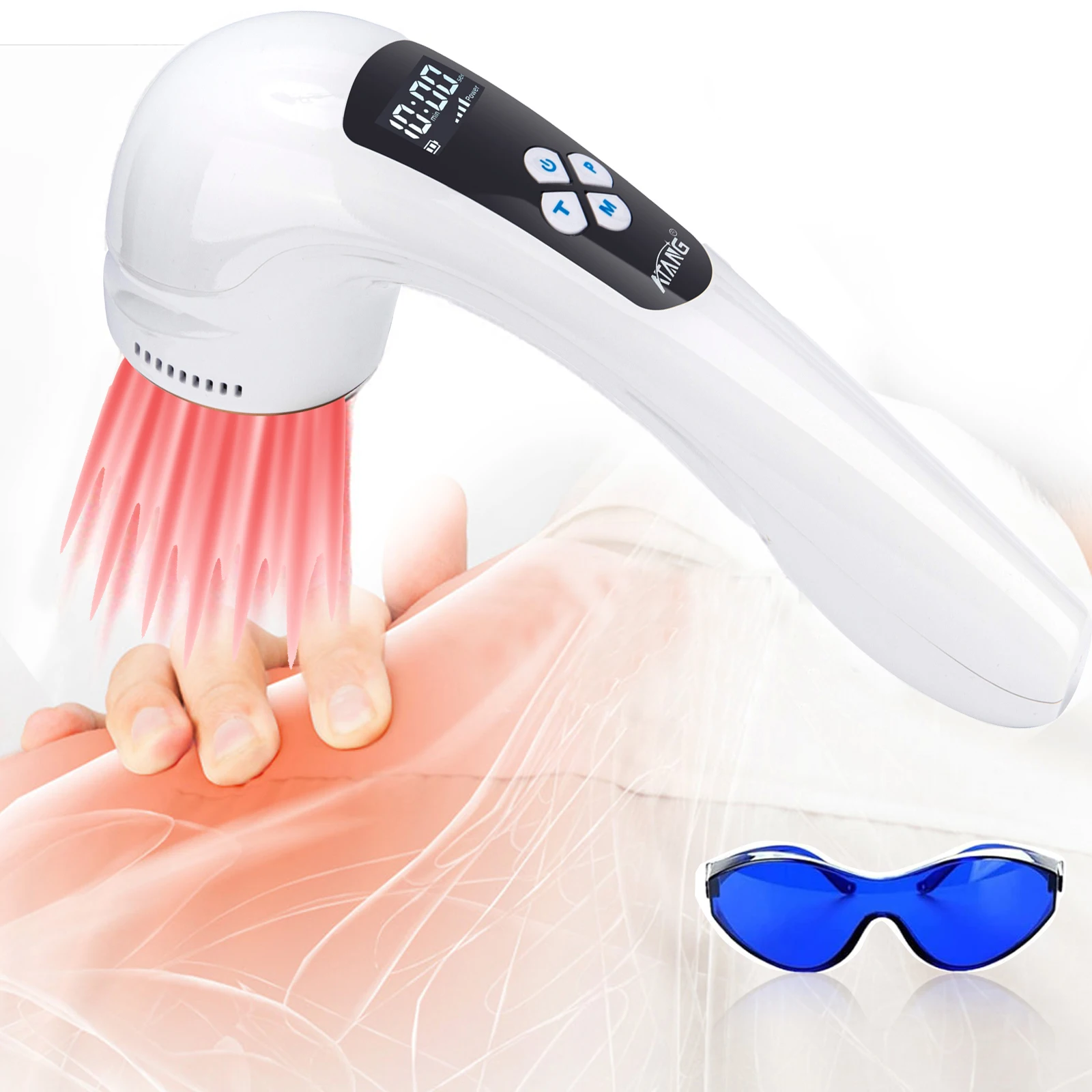 B cure Cold Laser Therapy Device 650nm 808nm Sport Injuries Sciatica Heel Spurs Neck Pain Relief Pet Red Light Therapy Glasses