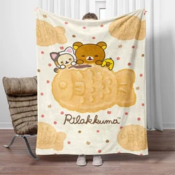 Rilakkuma Cute blanket to keep warm birthday gift to keep warm blanket super cute thin blanket Portable Anti-Pilling Picnic