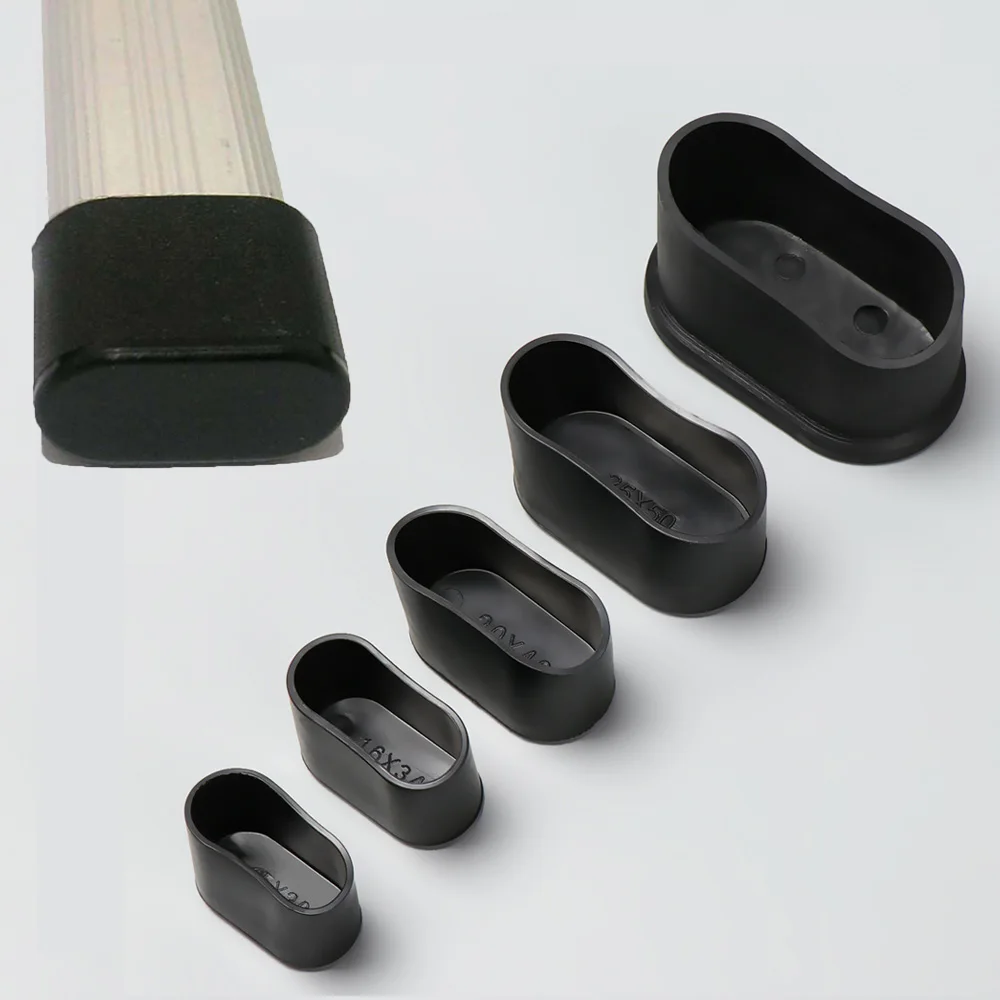 4-10pc Oval Rubber Chair Leg Caps Insert Plug End Cap Furniture Pipe Hole Plugs Socks Table Foot Floor Protector Home Decoration