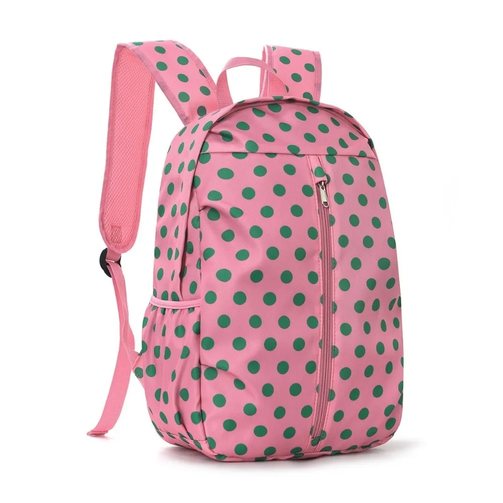 Polka Dot Backpack Waterproof Material Large Capacity Travel Backpack Lightweight Design Padded Straps Sports Backpack School