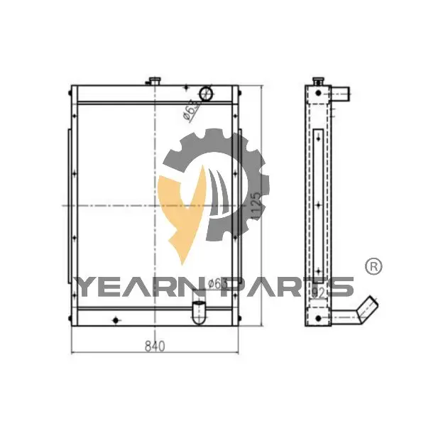 

YearnParts ® Water Tank Radiator ASS'Y 11N8-47160 11N847160 for Hyundai Excavator R250LC-7A R290LC-7A