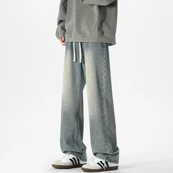 2026 High Streetwear Mens Jeans Pants Ripped Loose Fashion Denim Hip Hop Harajuku Trousers