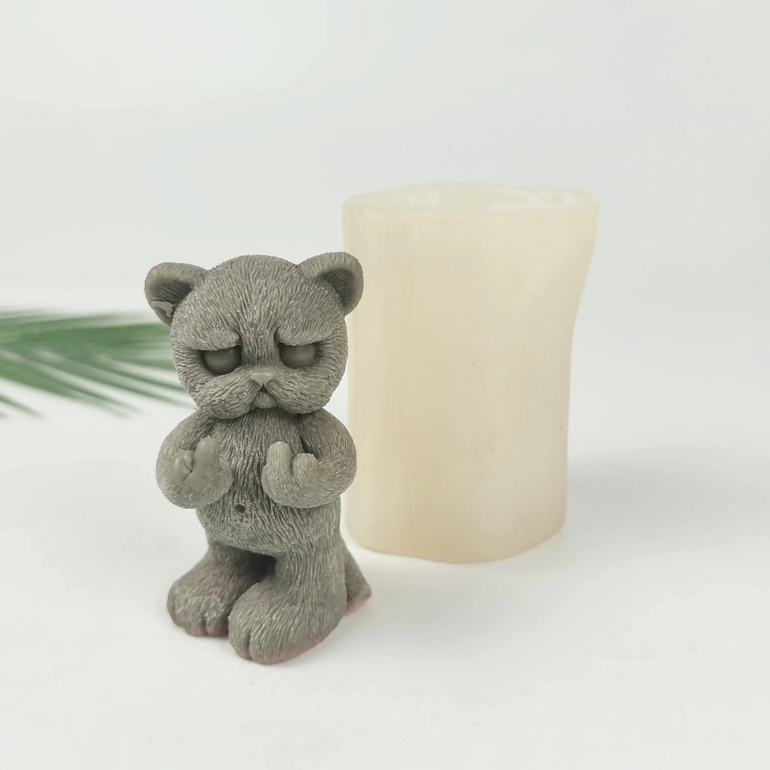 

3D Animals Angry Cat Moulds Silicone Mold Cat Soap Candles Molds Wedding Birthday Clay Resin Decor Mould DW0738
