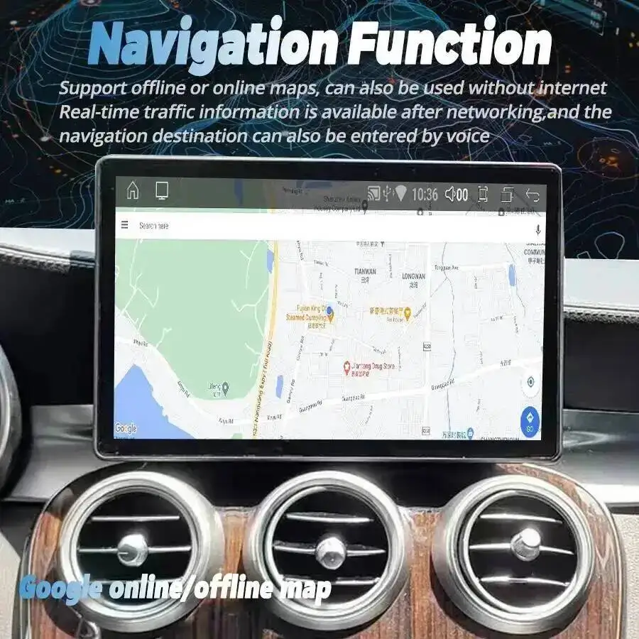 

11,5-дюймовый мультимедийный проигрыватель Android Auto для Mercedes Benz C-Class GLC W205 X253 V-Class V260 2015-2019 с Bluetooth, GPS и CarPlay