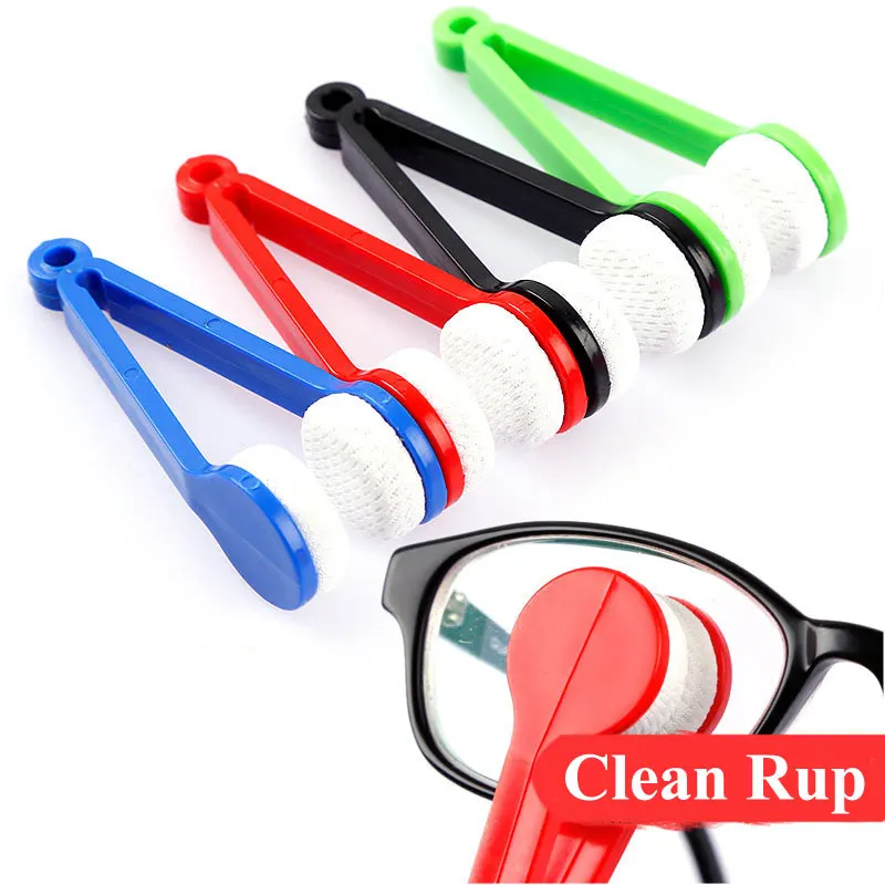 Glasses Cleaning Tools Mini Portable Multifunctional Glasses Cleaning Rub Two-side Glasses Brush Microfiber Spectacles Cleaner