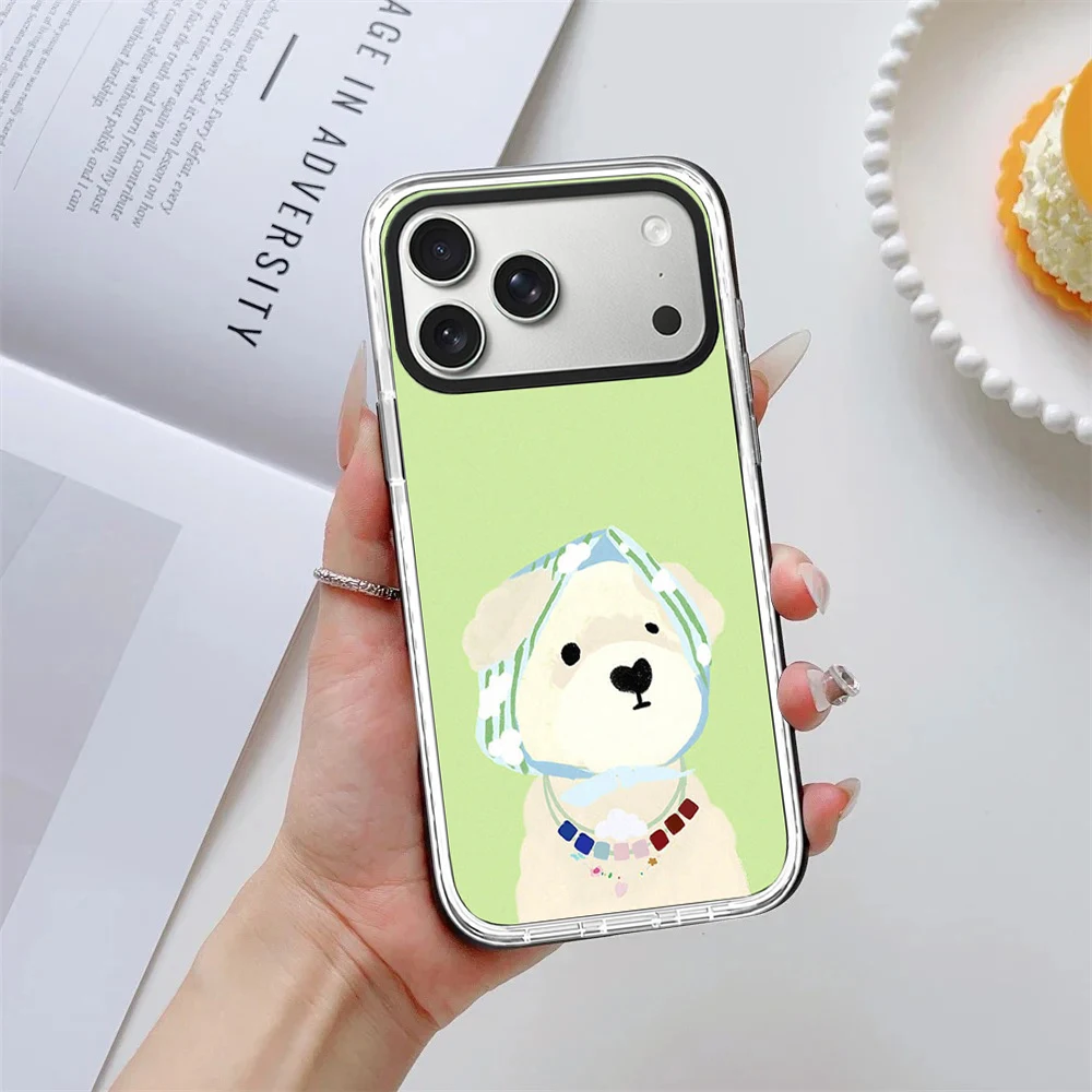 

Graffiti Puppy Acrylic White Border Magnetic Phone Case Cover for IPhone 12 13 14 15 16 17 Pro Max Case for IPhone 17 Air