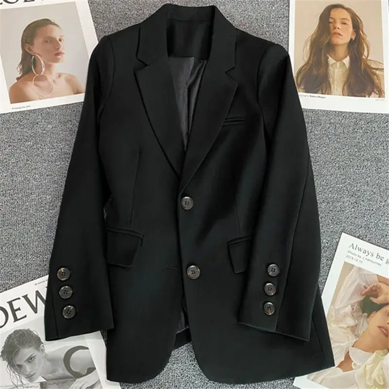 Candy Color Blazer Women Suit Long Sleeve Korean Chic Coats Black Blazer Office Ladies Tops Spring Autumn Jacket New