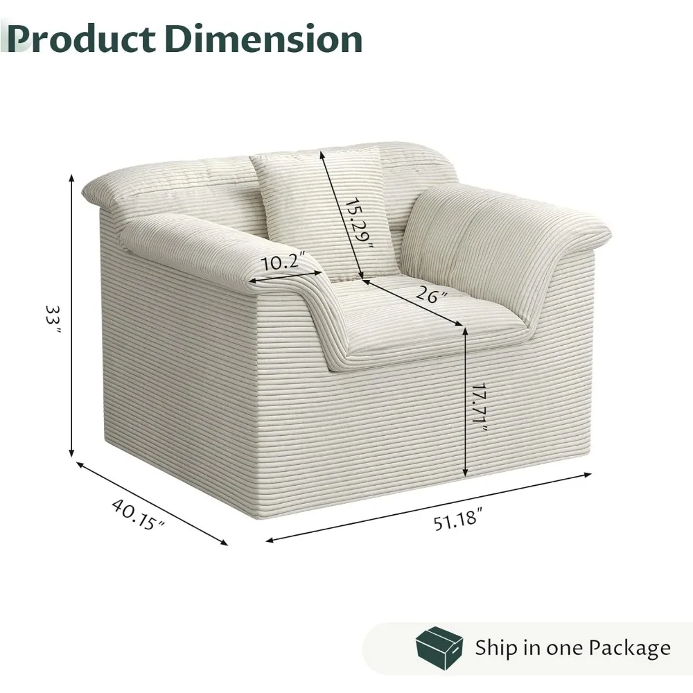 Eigentijdse modulaire sectionele bank, diepzitcomfort, enkele bank in corduroy stof voor de woonkamer