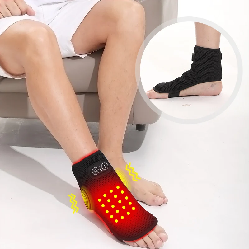 Electric Ankle Protector Ankle & Wrist Massager Foot Brace Heating Vibration Ankle Support Guard Band Muscle Relaxation