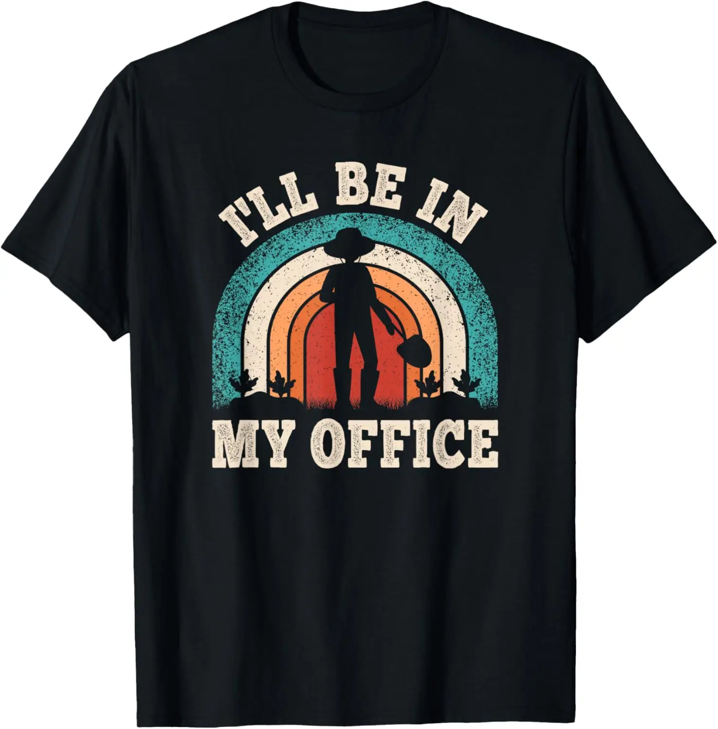 I'll Be In My Office Funny Gardening Retro Gardener Men T-Shirt 100% Cotton Trendy Y2K Short-Sleeve Tee-Soft, Quick-Drying,