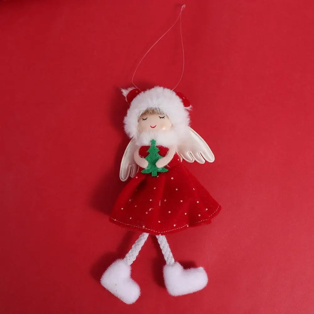 Decorative Red Green Christmas Elf Doll Plush Hanging Xmas Tree Hanging Angel Pendants Cute Red/Green Red Green Elf Angel