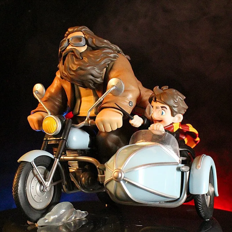 Adorable Harry Potter and Hagrid Moto Racing Scene Model Doll Decoration Household Decorative Arts Crafts Color Boxed