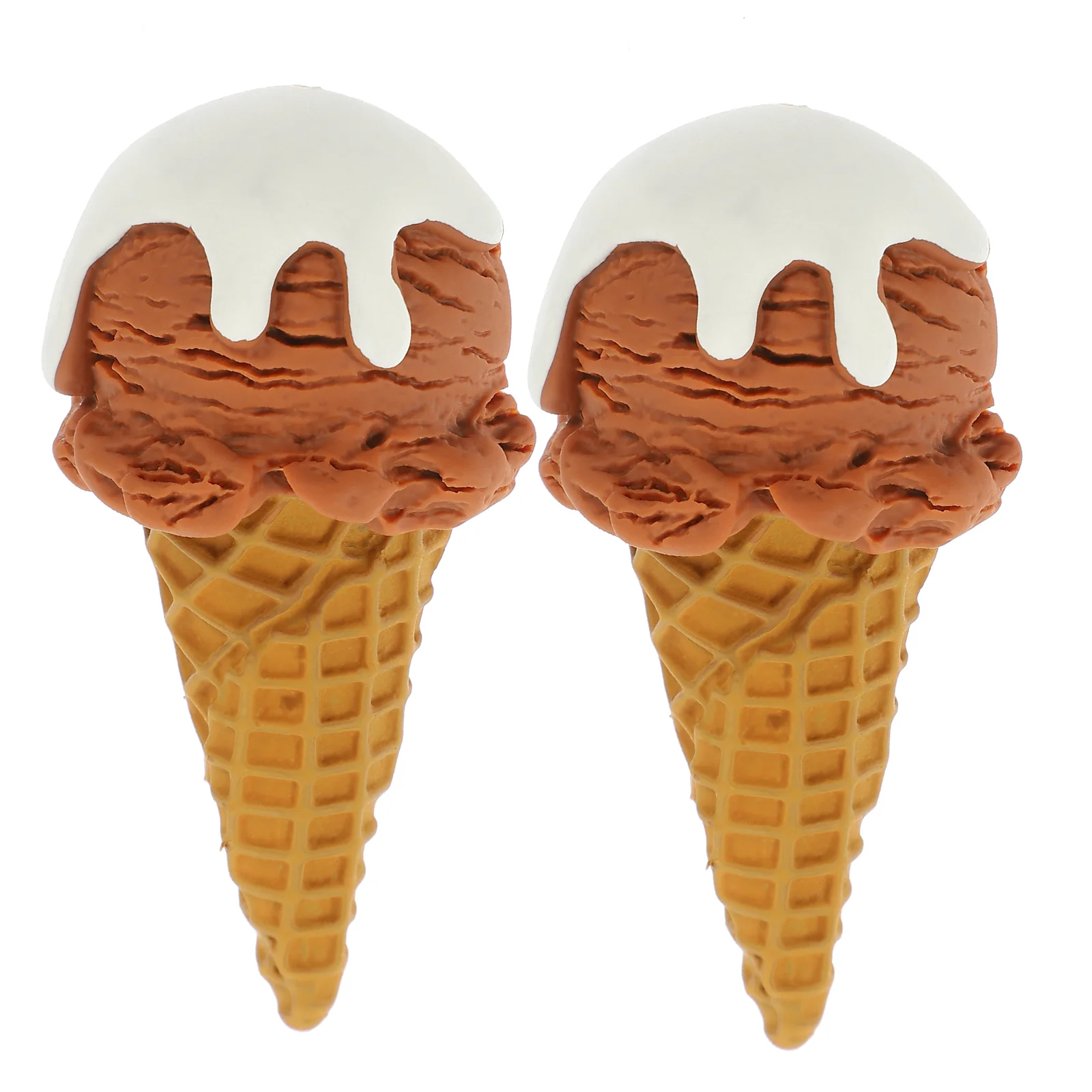 2 Pcs Artificial Ice Cream Cone Simulated Mold Dessert Display Models Shop Accessories Fake Toy