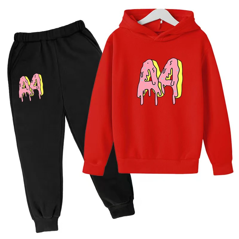 Neue a4 Merchandise Kinder Herbst/Winter charmante Geschenk Hoodie Trainings anzug Mädchen Jungen Kleidung 2-13 Jahre alt Joggen Casual Fashion Anzug