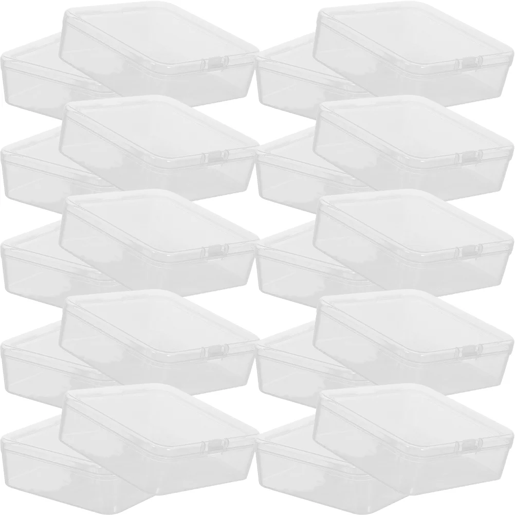 

20 Pcs Transparent Storage Box Small Jewelry Case Containers Bins Boxes Pp Object Clear with Lid