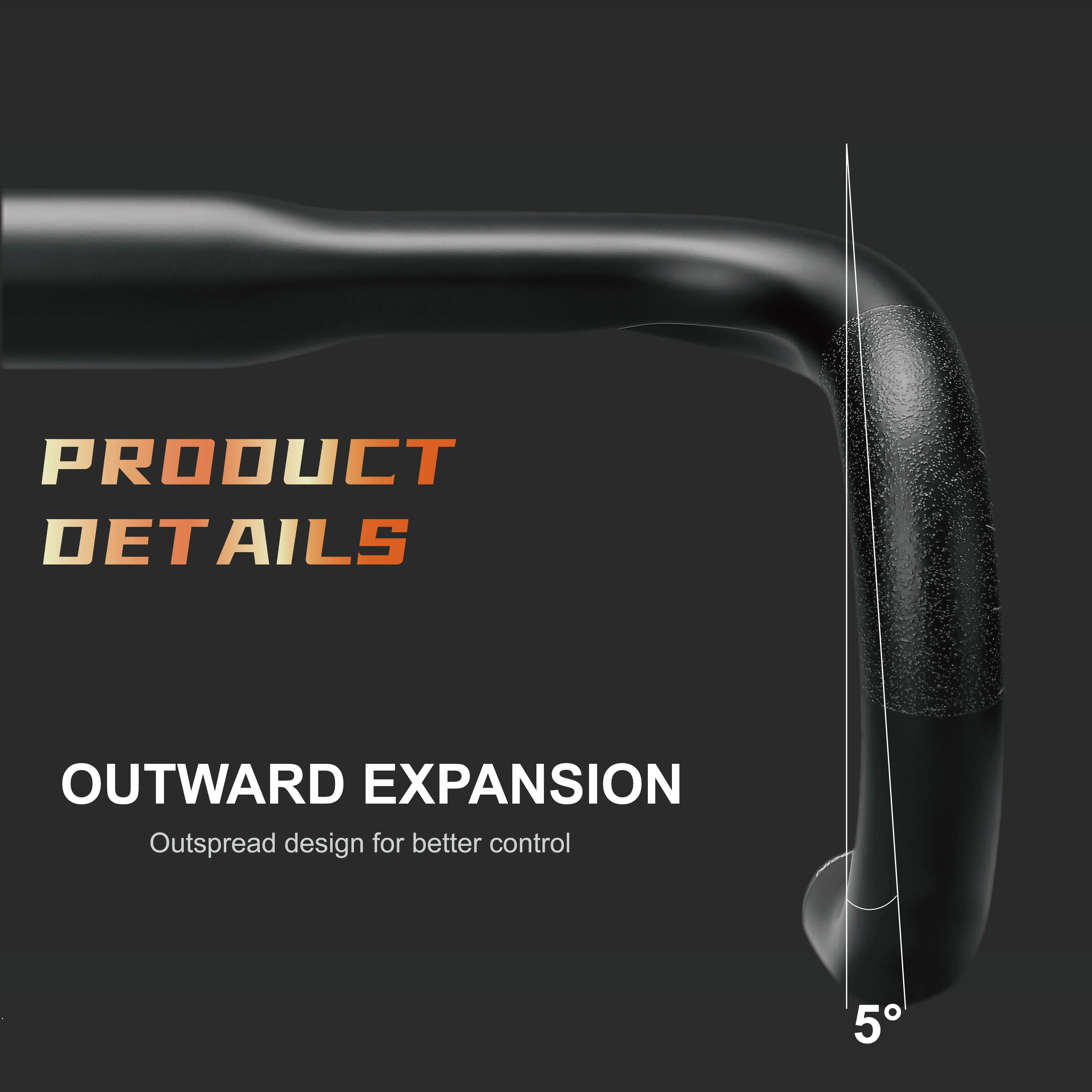OG-EVKIN Carbon Road Handlebar 190g Ultra-light 350/370/390mm Internal Cable Routing Handlebar 31.8mm Flare 5° Split Handle