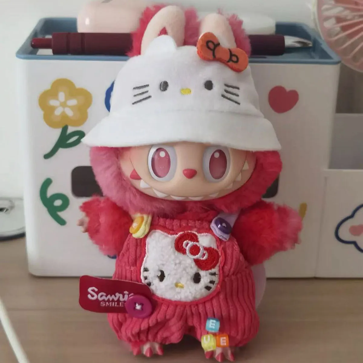 Cute Plush Doll Clothes Outfit Sanrio Hello Kitty Strap Pants Cute Style Clothes for Labubu Doll Accessories Gift